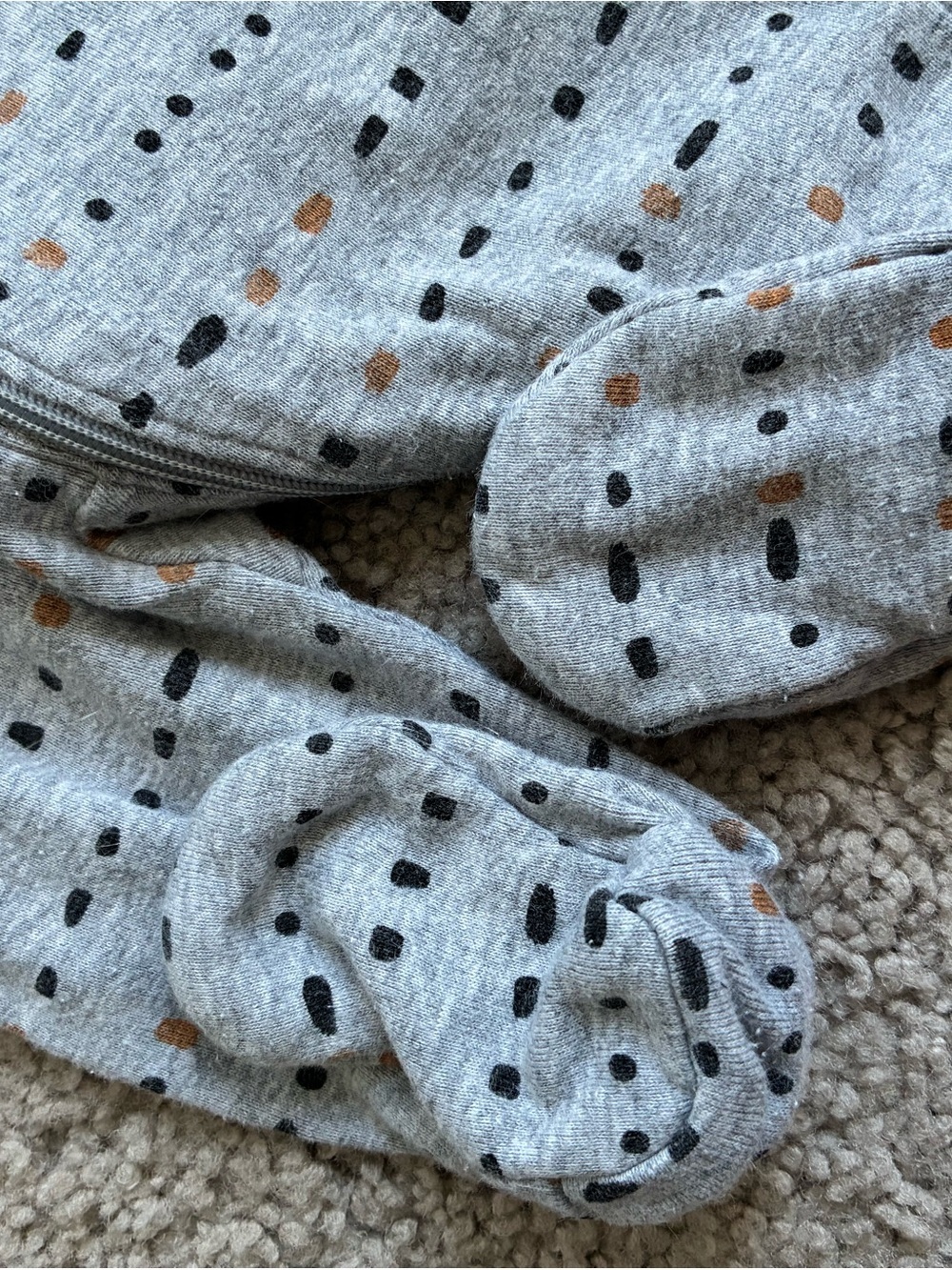Petit Lem 3-Pack Footed One-Pieces in Black, Light Blue, and Light Gray - Picture 15 of 16